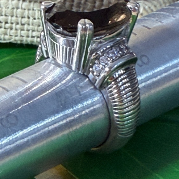 Judith Ripka Smoky Quartz and Silver Ring - Picture 5 of 13